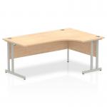 Impulse 1800mm Right Crescent Office Desk Maple Top Silver Cantilever Leg I000368