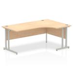 Impulse 1800mm Right Crescent Office Desk Maple Top Silver Cantilever Leg I000368