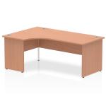 Impulse 1800mm Left Crescent Office Desk Beech Top Panel End Leg I000389