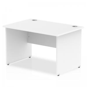 Impulse 1200 x 800mm Straight Office Desk White Top Panel End Leg