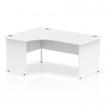 Impulse 1600mm Left Crescent Office Desk White Top Panel End Leg I000409