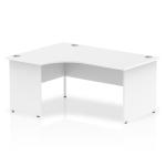 Impulse 1600mm Left Crescent Office Desk White Top Panel End Leg I000409