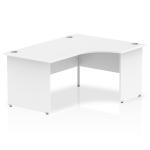Impulse 1600mm Right Crescent Office Desk White Top Panel End Leg I000410