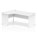 Impulse 1800mm Left Crescent Office Desk White Top Panel End Leg I000411