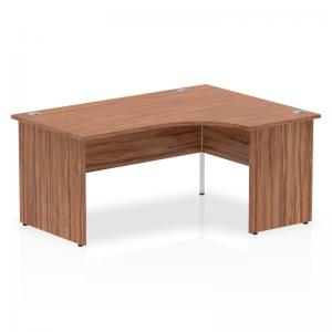 Impulse 1600mm Right Crescent Office Desk Walnut Top Panel End Leg