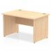 Impulse 1200 x 800mm Straight Office Desk Maple Top Panel End Leg I000437