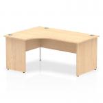 Impulse 1600mm Left Crescent Office Desk Maple Top Panel End Leg I000453