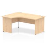 Impulse 1600mm Left Crescent Office Desk Maple Top Panel End Leg I000453