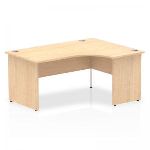 Impulse 1600mm Right Crescent Office Desk Maple Top Panel End Leg