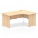 Impulse 1600mm Right Crescent Office Desk Maple Top Panel End Leg I000454