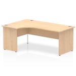 Impulse 1800mm Left Crescent Office Desk Maple Top Panel End Leg I000455