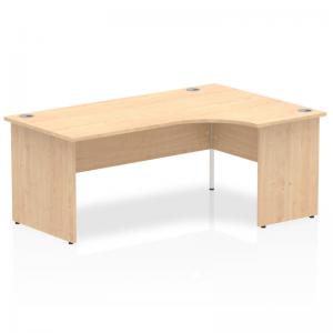 Impulse 1800mm Right Crescent Office Desk Maple Top Panel End Leg
