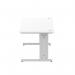 Impulse 1600 x 800mm Straight Office Desk White Top Silver Cable Managed Leg I000480