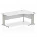 Impulse 1800mm Right Crescent Office Desk White Top Silver Cable Managed Leg I000494