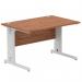 Impulse 1200 x 800mm Straight Office Desk Walnut Top Silver Cable Managed Leg I000497