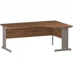 Impulse Cable Managed 1800 Right Hand Crescent Desk Walnut