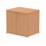 This photo features a sleek and modern Dynamic Desk High Cupboard, with a deep 600mm design and a beautiful oak finish. Its slim profile and high functionality make it a great addition to any workspace.
