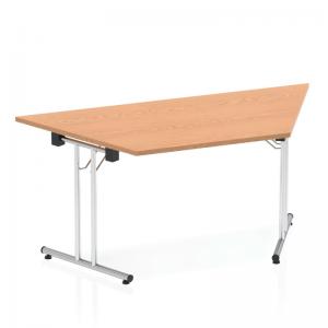 Impulse 1600mm Folding Trapezium Table Oak Top I000799