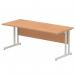 Impulse 1800 x 800mm Straight Office Desk Oak Top Silver Cantilever Leg I000809