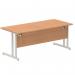 Impulse 1800 x 800mm Straight Office Desk Oak Top Silver Cantilever Leg I000809