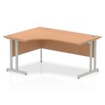 Impulse Cantilever 1600 Left Hand Crescent Desk Oak I000822