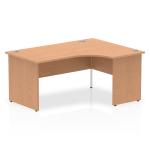 Impulse 1600mm Right Crescent Office Desk Oak Top Panel End Leg I000845