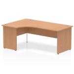 Impulse 1800mm Left Crescent Office Desk Oak Top Panel End Leg I000846