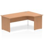 Impulse 1800mm Right Crescent Office Desk Oak Top Panel End Leg I000847