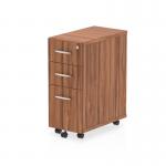 Impulse 3 Drawer Narrow Under Desk Pedestal Walnut I001652