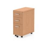 Impulse Narrow Under Desk Pedestal 3 Drawer Oak I001661