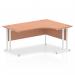 Impulse 1600mm Right Crescent Office Desk Beech Top White Cantilever Leg I001876