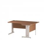 Impulse 1600 Right Hand White Crescent Cable Managed Leg Desk Beech
