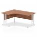 Impulse 1600mm Left Crescent Office Desk Walnut Top White Cantilever Leg I002134