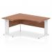 Impulse 1600mm Left Crescent Office Desk Walnut Top White Cable Managed Leg I002146