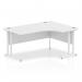 Impulse 1600mm Right Crescent Office Desk White Top White Cantilever Leg I002393