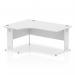 Impulse 1600mm Left Crescent Office Desk White Top White Cable Managed Leg I002396