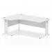 Impulse 1800mm Left Crescent Office Desk White Top White Cable Managed Leg I002398