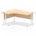 Impulse 1600mm Left Crescent Office Desk Maple Top White Cantilever Leg I002618