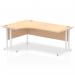 Impulse 1800mm Left Crescent Office Desk Maple Top White Cantilever Leg I002620