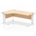 Impulse 1800mm Left Crescent Office Desk Maple Top White Cable Managed Leg I002624