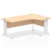 Impulse 1800mm Right Crescent Office Desk Maple Top White Cable Managed Leg I002625