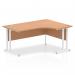 Impulse 1600mm Right Crescent Office Desk Oak Top White Cantilever Leg I002845