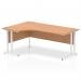 Impulse 1800mm Left Crescent Office Desk Oak Top White Cantilever Leg I002846