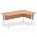 Impulse 1800mm Right Crescent Office Desk Oak Top White Cantilever Leg I002847