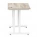 Impulse 800 x 600mm Straight Office Desk Grey Oak Top White Cantilever Leg I003061