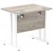 Impulse 800 x 600mm Straight Office Desk Grey Oak Top White Cantilever Leg I003061