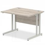 Trexus Rectangular Desk Silver Cantilever Leg 1000x800mm Grey Oak Ref I003062