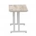 Impulse 1000 x 600mm Straight Office Desk Grey Oak Top Silver Cantilever Leg I003063