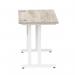 Impulse 1000 x 600mm Straight Office Desk Grey Oak Top White Cantilever Leg I003064