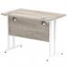 Impulse 1000 x 600mm Straight Office Desk Grey Oak Top White Cantilever Leg I003064